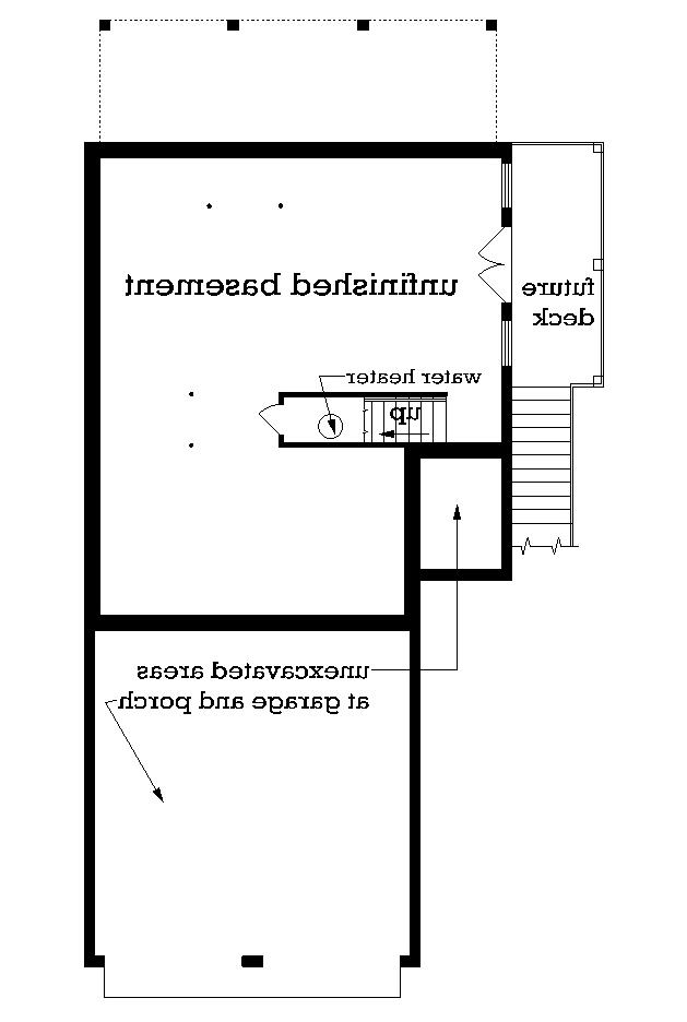 Unfinished Walk-out Basement Foundation image of Mountain Aire - 1005 House Plan